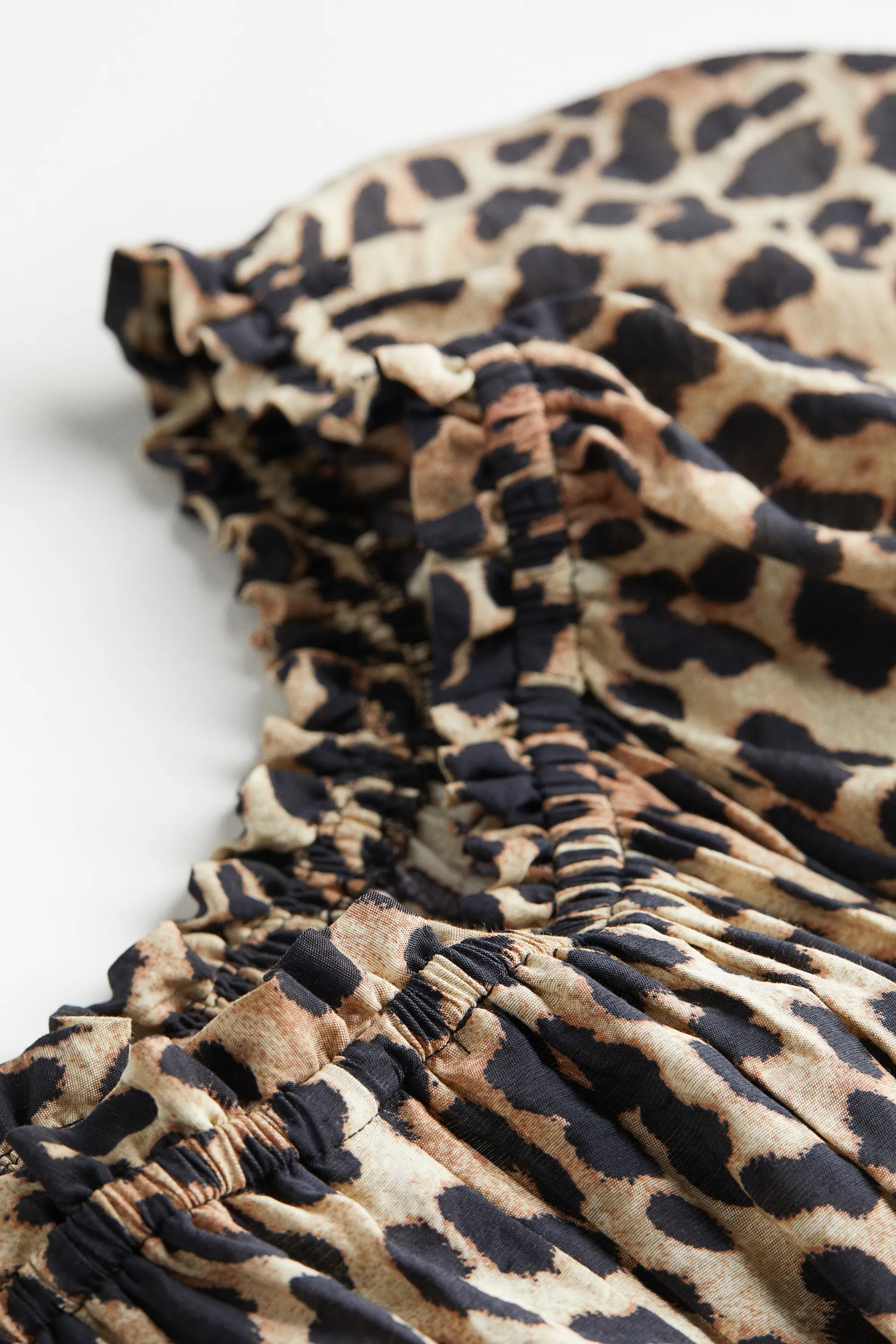 Robe épaules nues - Beige/motif léopard