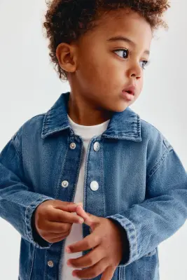 Ensemble 3 pièces en coton - Bleu denim/blanc — photo 2