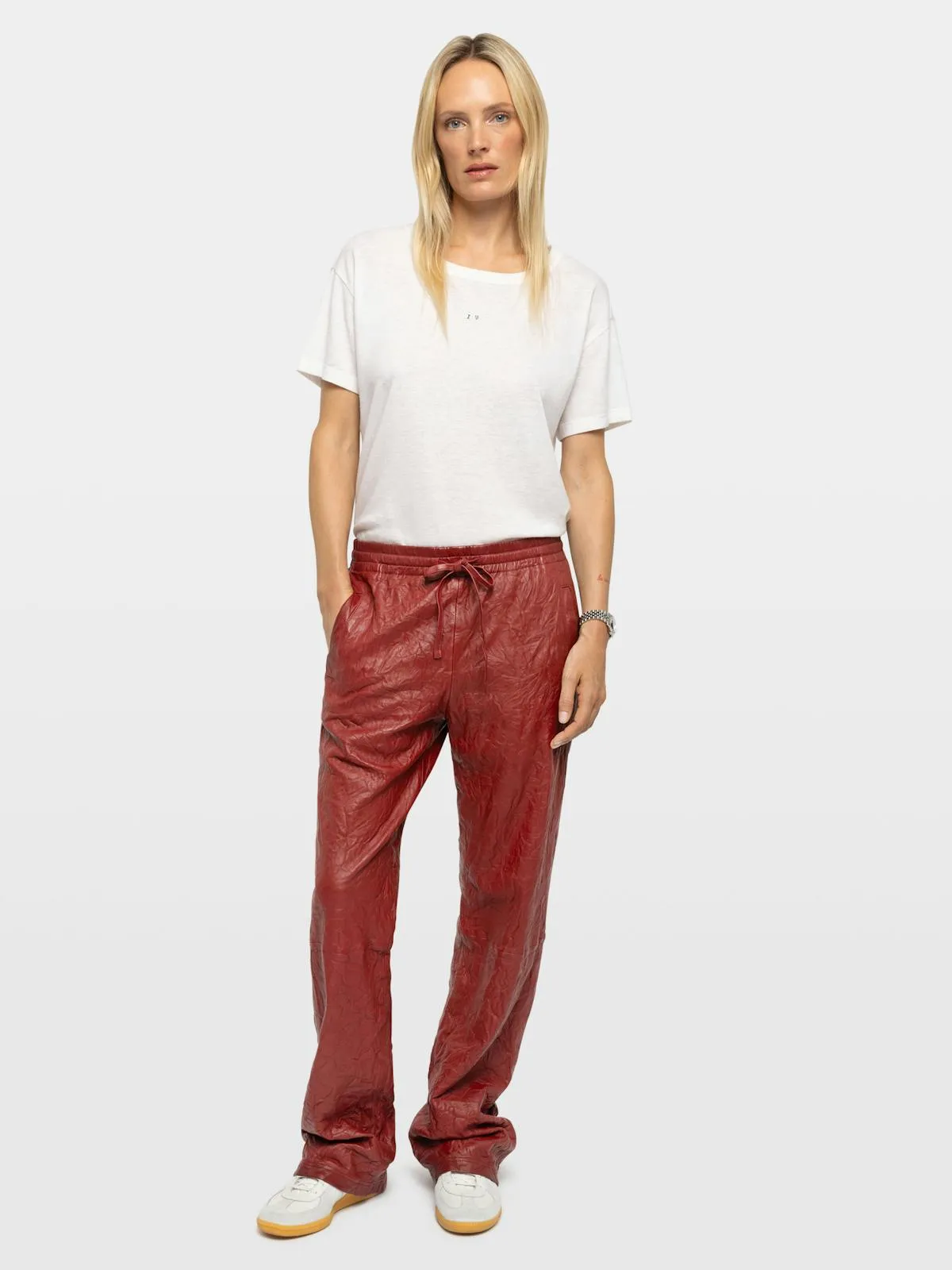 Pantalon Pocha Cuir Froissé