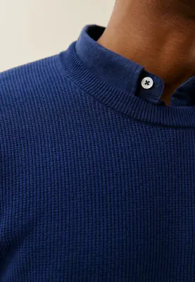 Le pull texturé - Bleu Marine — photo 5