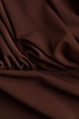 Top asymétrique à effet drapé - Marron foncé — photo 3