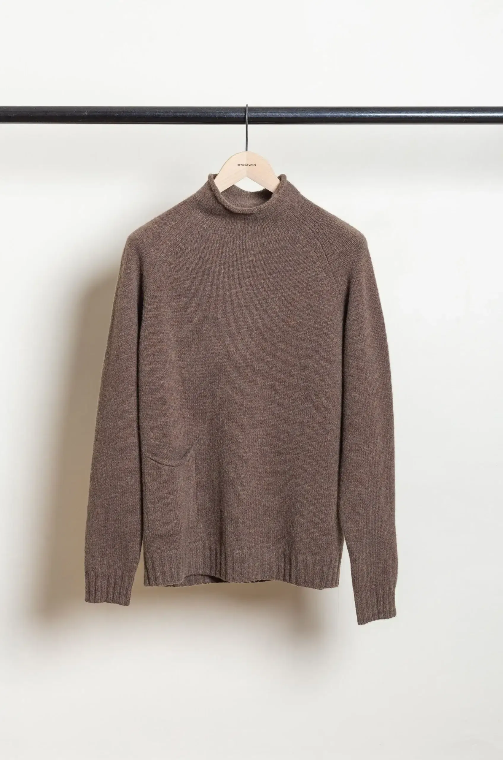 Roberto Collina – Knit LS Mockneck Sweater – Verde Militaire