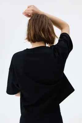 T-shirt boxy - Noir — photo 2