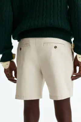 Short chino Regular Fit en coton - Beige clair — photo 3