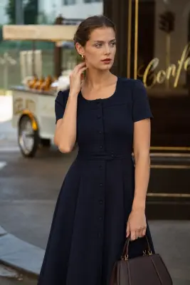Rina Midi Dress - Navy — photo 1