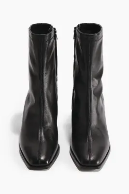 Bottines en cuir - Noir — photo 2