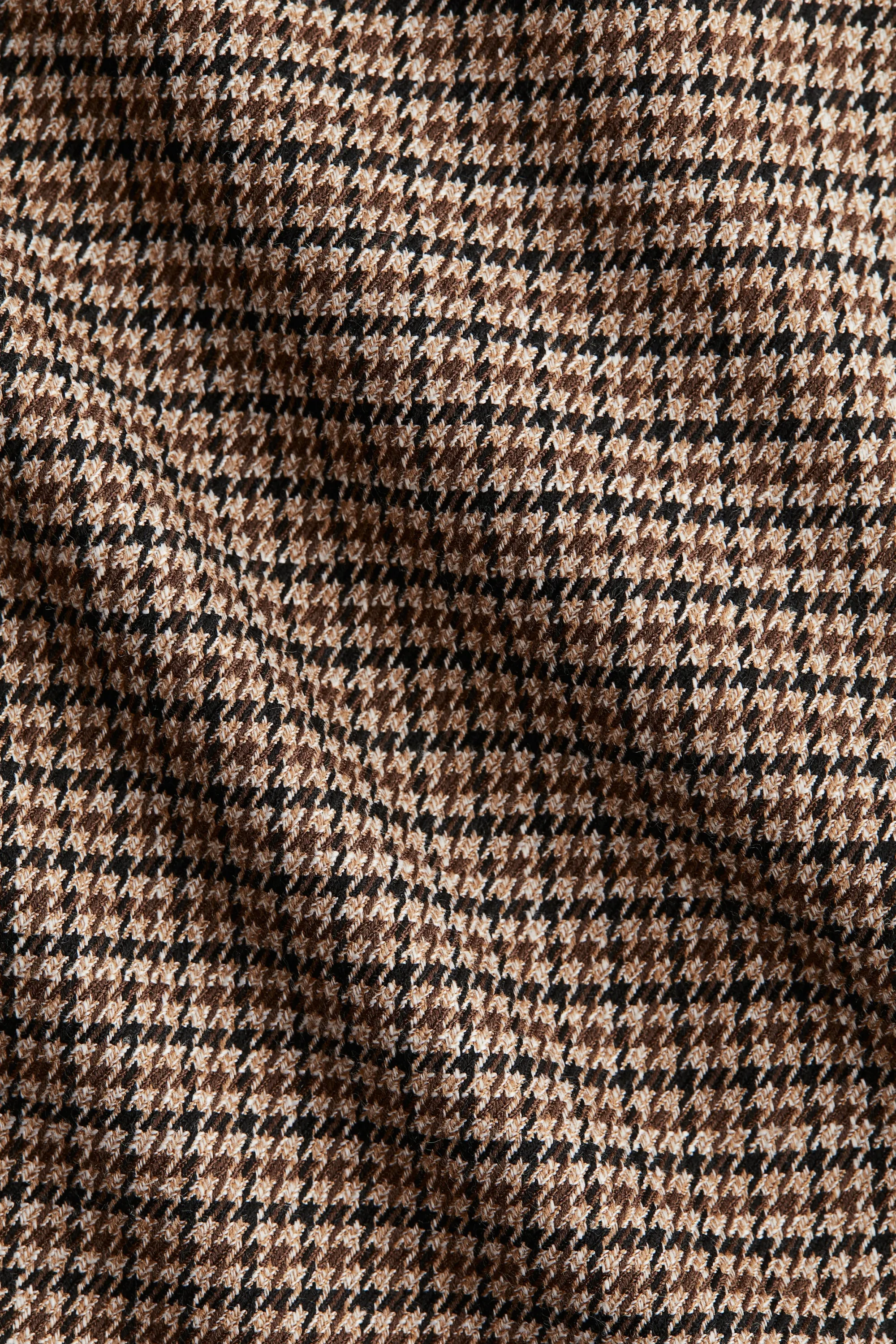 Robe à épaulettes avec ceinture - Marron foncé/carreaux