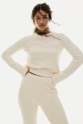 Pull ajusté - Crème — photo 2