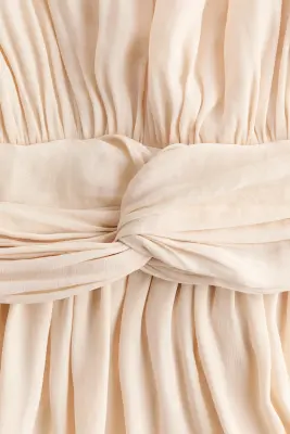 Robe drapée avec détail noué - Beige clair — photo 4