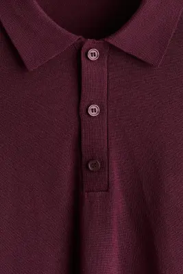 Polo Regular Fit en maille - Bordeaux — photo 5