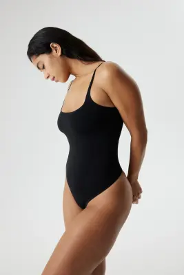 Body string paddé Seamless - Noir — photo 3