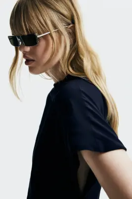 Robe à effet drapé avec col cheminée - Noir — photo 3
