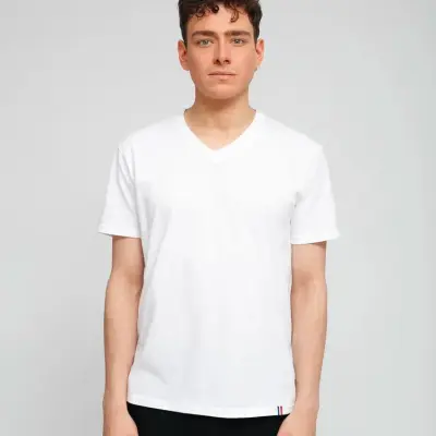 T-shirt Martin col V blanc — photo 1