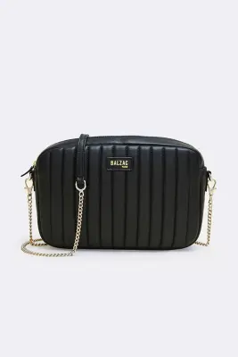 Sac Grand César noir lisse chaine amovible