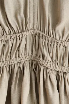 Blouse à manches volantées avec basque - Vert ancien clair — photo 2
