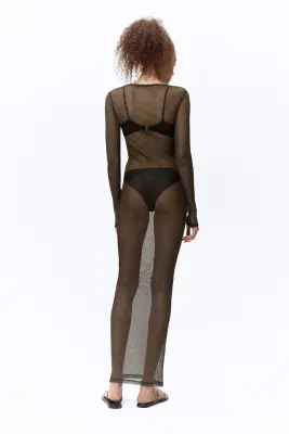 Robe moulante scintillante - Noir/doré — photo 3