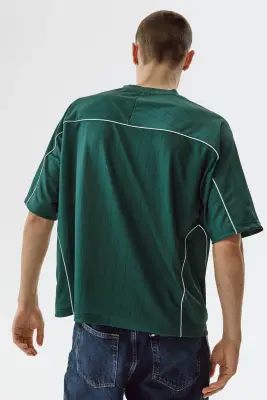 T-shirt imprimé Loose Fit - Vert foncé/Golden — photo 3