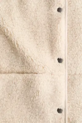 Veste sans manches en tissu Teddy bear - Beige clair — photo 3