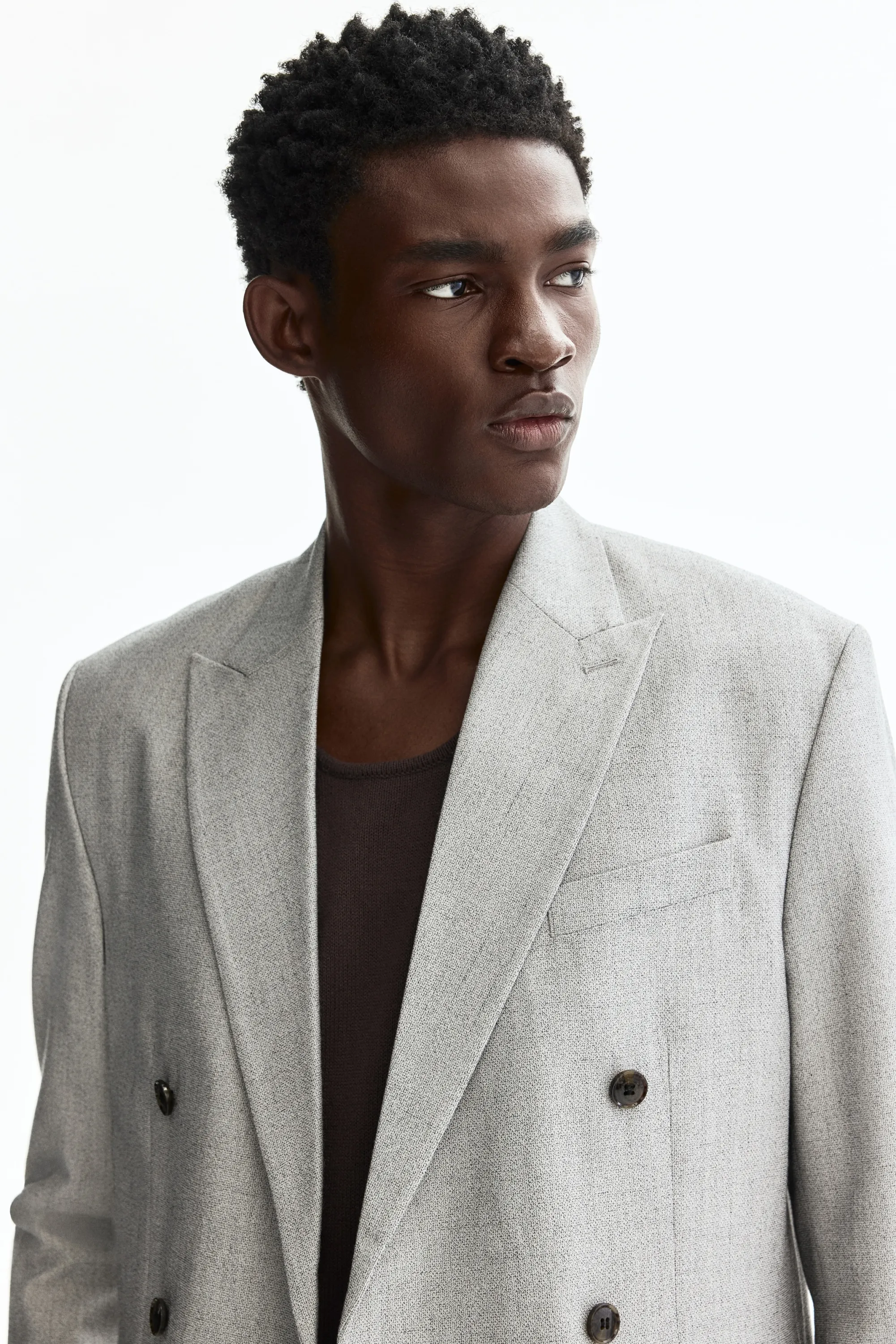 Veste Regular Fit à fermeture croisée - Gris clair