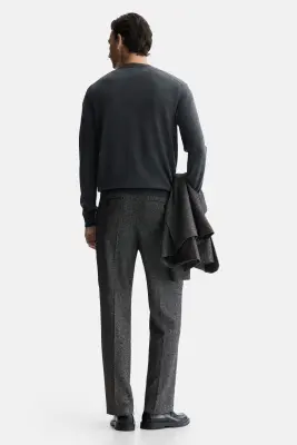 Pantalon chic Regular Fit - Gris foncé chiné — photo 3