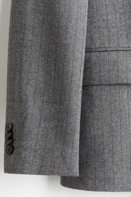 Veste Regular Fit à fermeture croisée - Gris/rayures tennis — photo 1