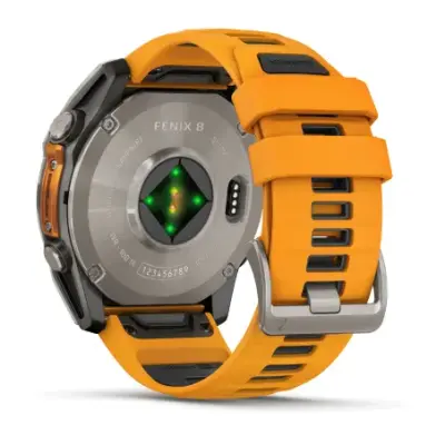 Garmin Fenix 8 Amoled 51mm Verre Sapphire lunette titane bracelet orange/graphite 010-02905-11 — photo 4