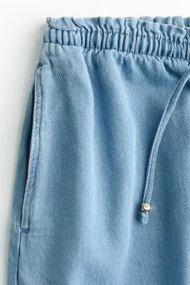Short en denim avec cordon de serrage - Bleu denim clair — photo 2