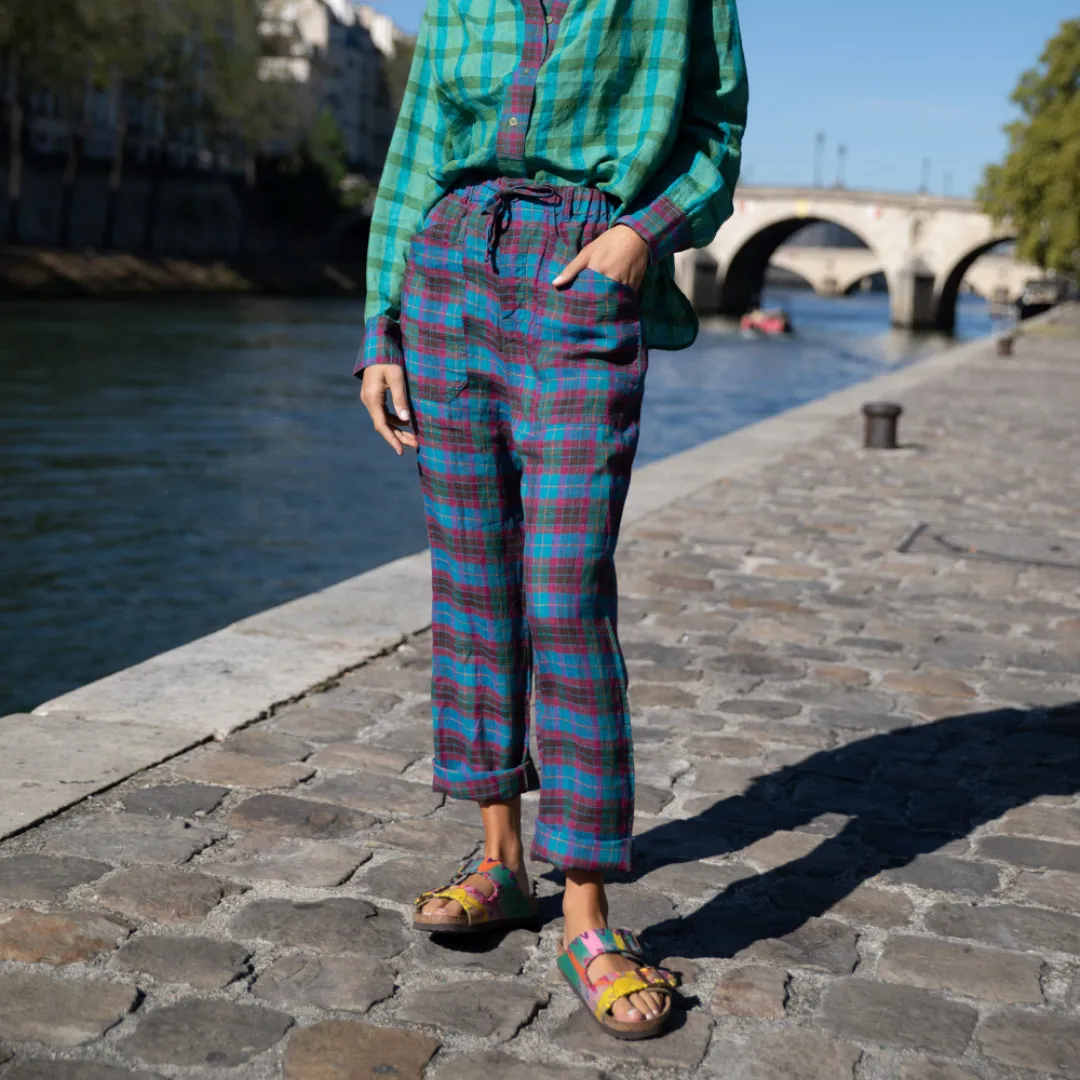 Pantalon Sky Check Blue - Love and Let Dye