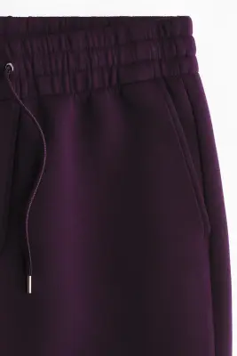 Pantalon jogger Relaxed Fit en scuba - Violet foncé — photo 4