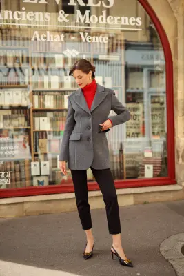 Victoire Blazer Coat - Grey melange — photo 2