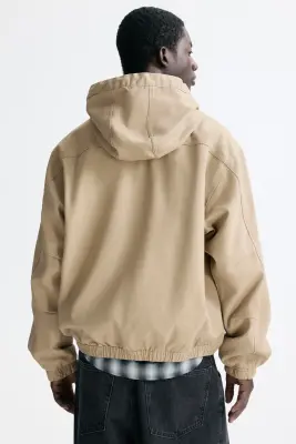 Veste workwear à capuche - Beige — photo 3