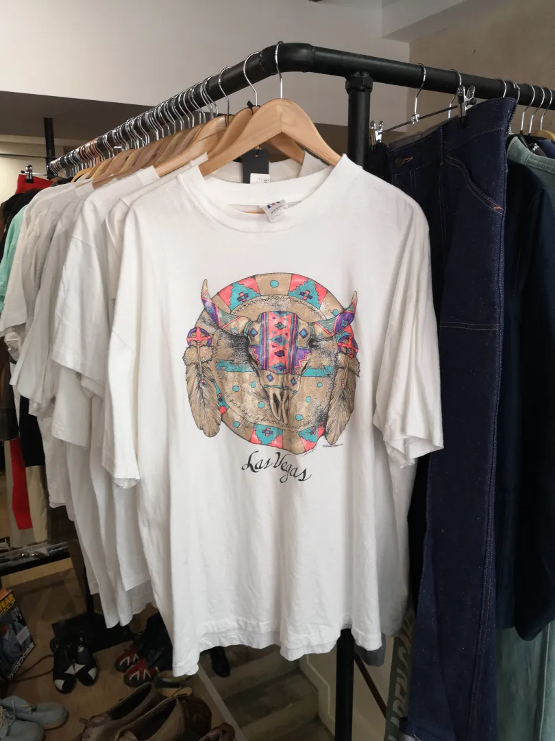 T-shirt blanc graphique Las Vegas vintage