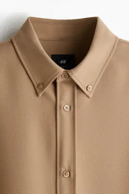 Chemise Relaxed Fit en twill - Beige foncé — photo 2