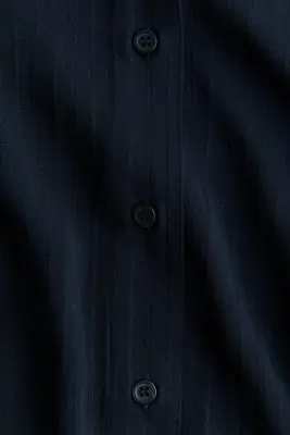 Chemise oversize avec cordon de serrage - Bleu marine — photo 4