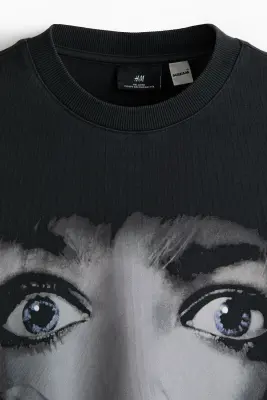T-shirt imprimé Regular Fit Boxy en coton - Noir/Scream — photo 4
