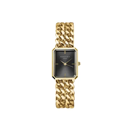 Montre Rosefield Studio Double Chain Noir Or SBGSG-O77