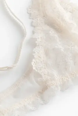Soutien-gorge souple et brodé - Crème — photo 3