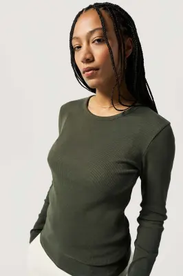 Le t-shirt manches longues - Kaki