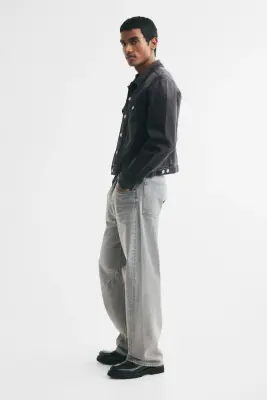 Veste Trucker en denim - Gris denim foncé — photo 4