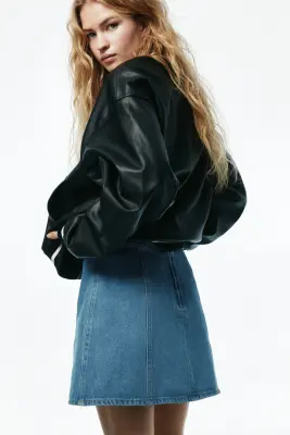 Minijupe trapèze - Bleu denim — photo 2