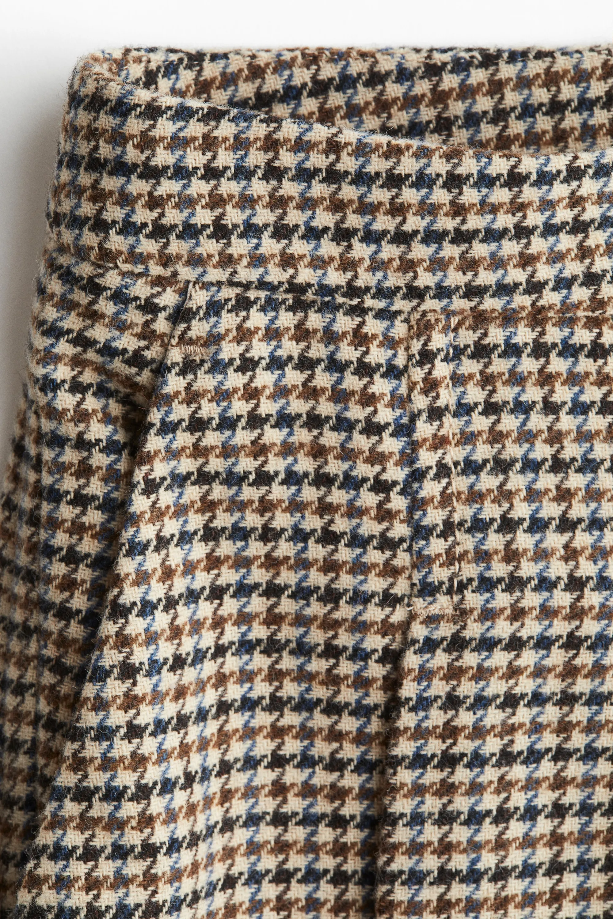 Jupe-short plissée - Beige/motif pied-de-poule
