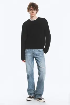 Pull décontracté en coton - Noir — photo 1