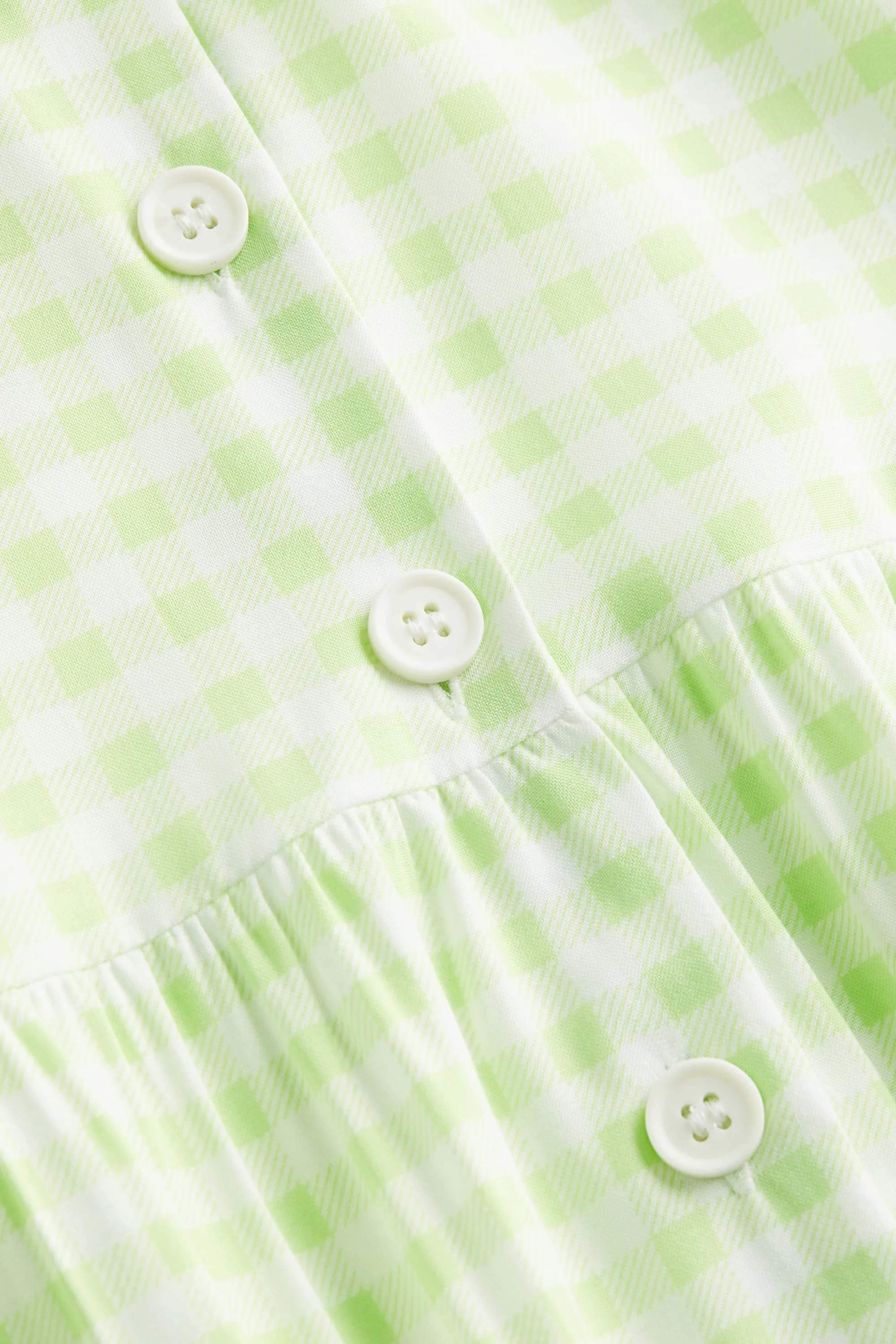 Robe à boutons - Vert clair/carreaux