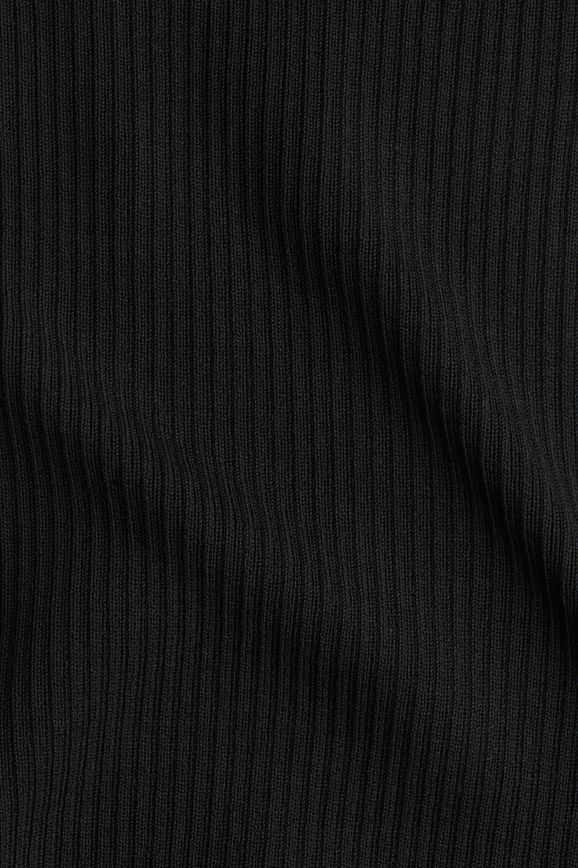 Robe bandeau en maille côtelée - Noir