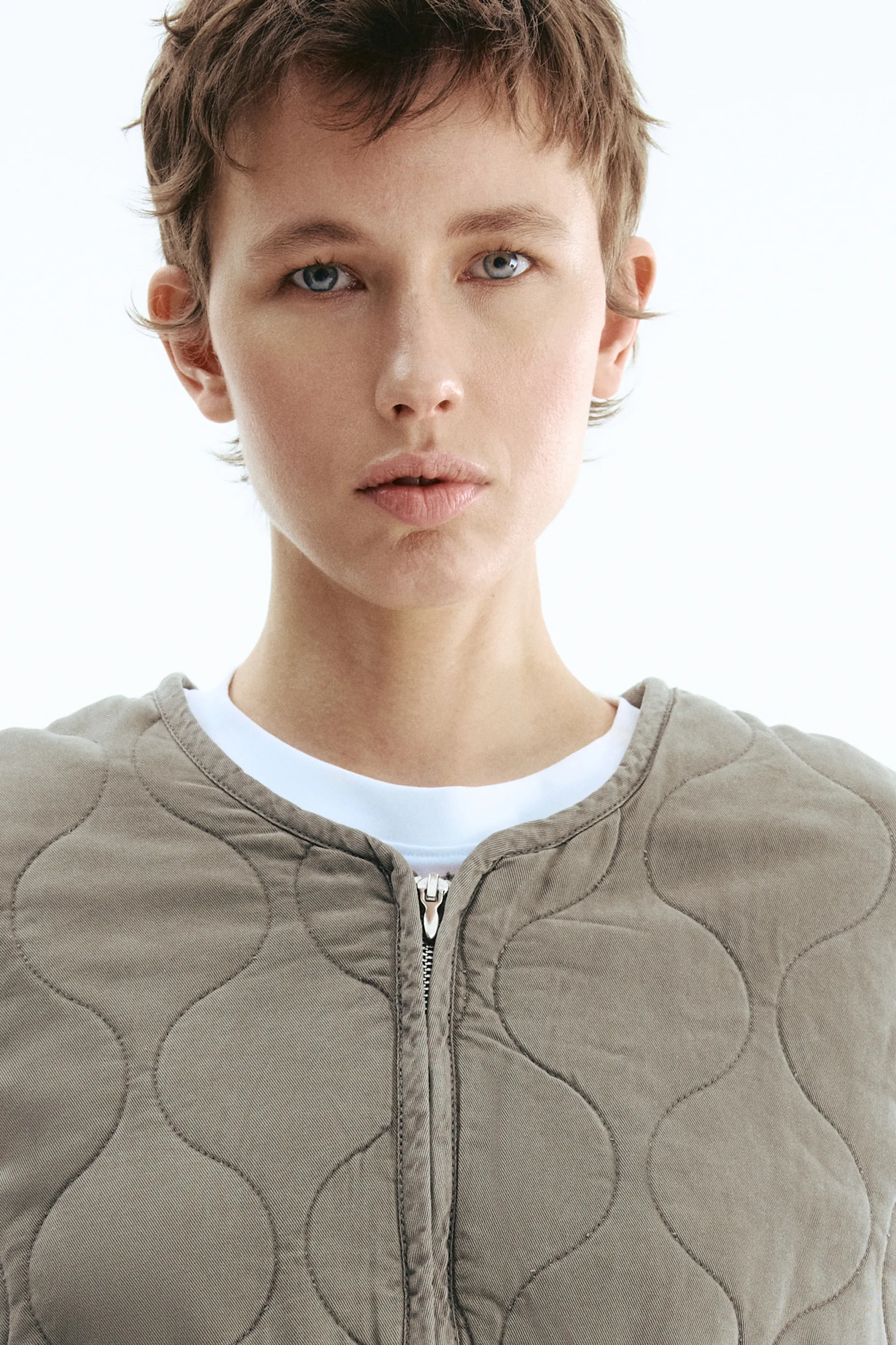 Veste matelassée en twill - Gris