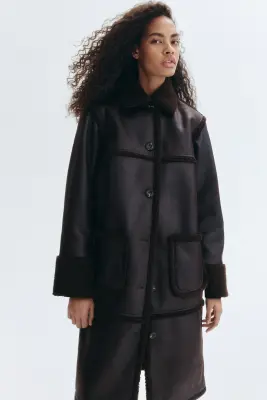 Manteau double face - Marron foncé — photo 2