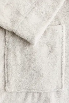 Robe de chambre en coton d'Égypte - Gris clair — photo 2
