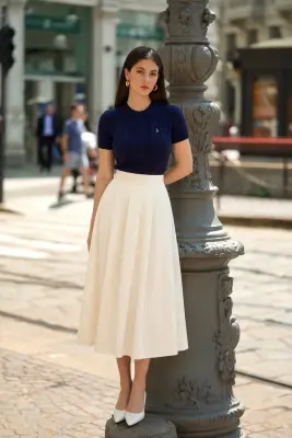 Tina Cable Knit Top - Cream — photo 1