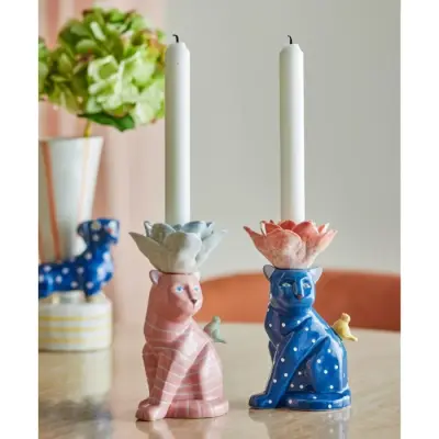 Bougeoir Grand Chat Rose — photo 3