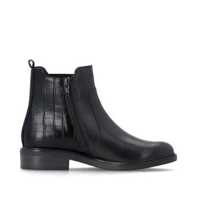 Bottines Remonte D2W78-00 Noires - Cuir Lisse Zip Talon Bloc Grande Pointure Femme — photo 3